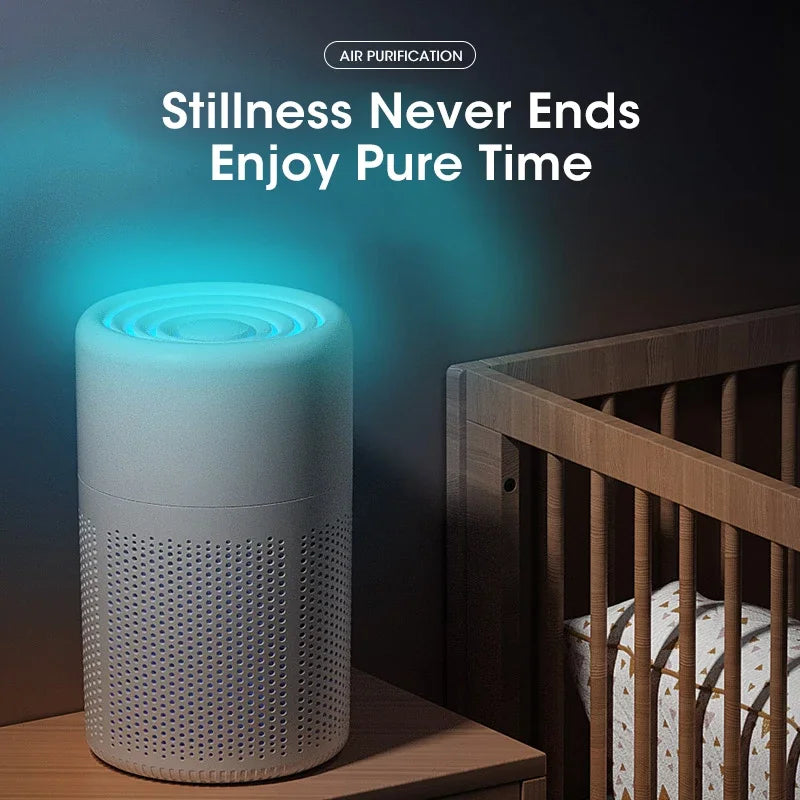 Air Purifier with HEPA Filter & Negative Ion Generator – Efficient Smoke, Odor & Formaldehyde Removal for Home & Car