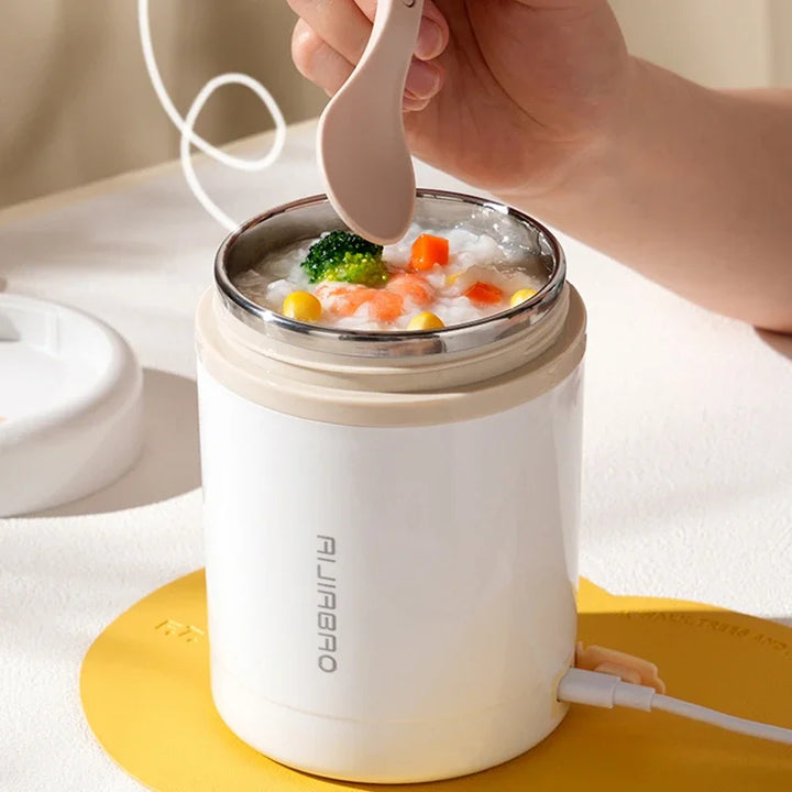 600ML USB Electric Heating Lunch Box – Portable Food Warmer with Stainless Steel Container for Picnic, Milk, and Drinks (5V, 12V, 24V)