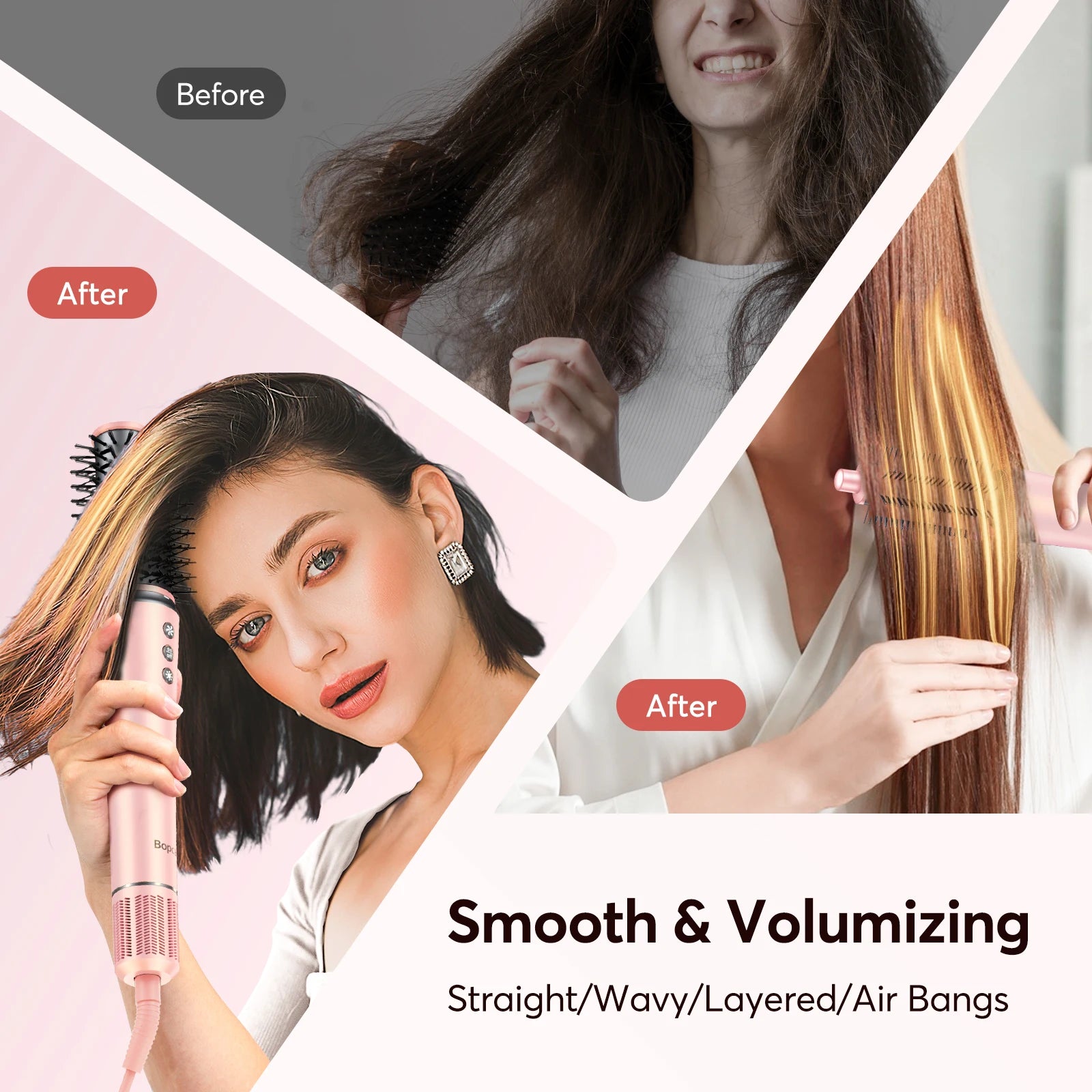 5 in 1 Hair Dryer,Multi Styling Tool,Straightener & 32mm Curling 300 Million Negative Ions Hair Care 1-3 Mins Quick Drying Gifts