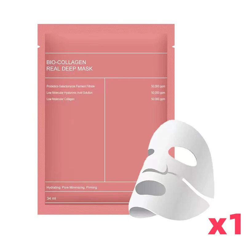 5/10/20PCS Bio Collagen Face Mask – Deep Hydrating, Pore Tightening, Brightening & Moisturizing Overnight Skin Care
