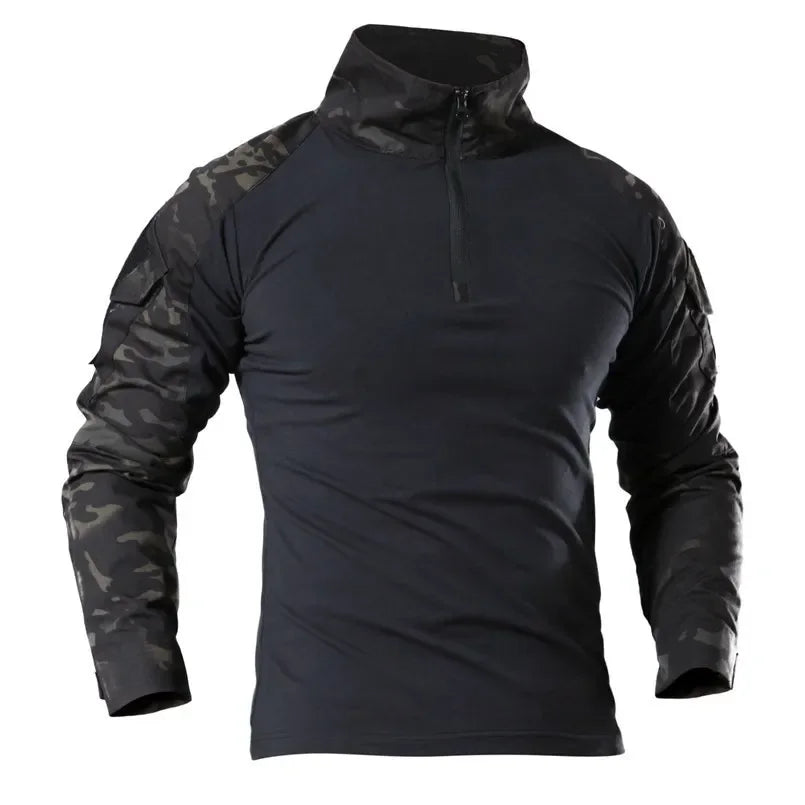 Men's Outdoor Tactical Military Long Sleeve T Shirt for Hiking, Climbing, Hunting - Quick-drying Sports Tee