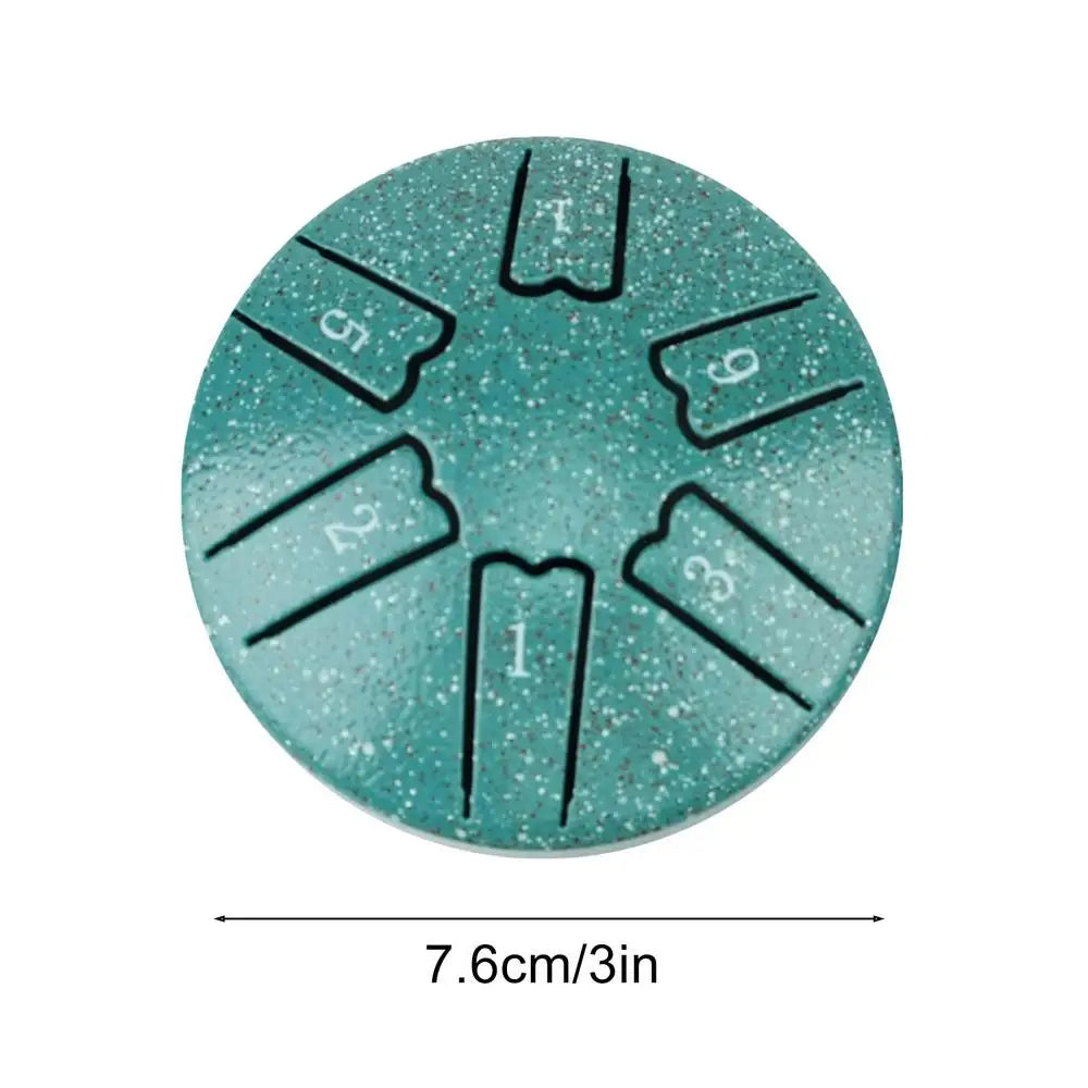 Steel Drum For Kids 6-Note 3-Inch A-Key Tank Drum For Meditation Handpan Drum Percussion Instrument Includes Mallets & Music