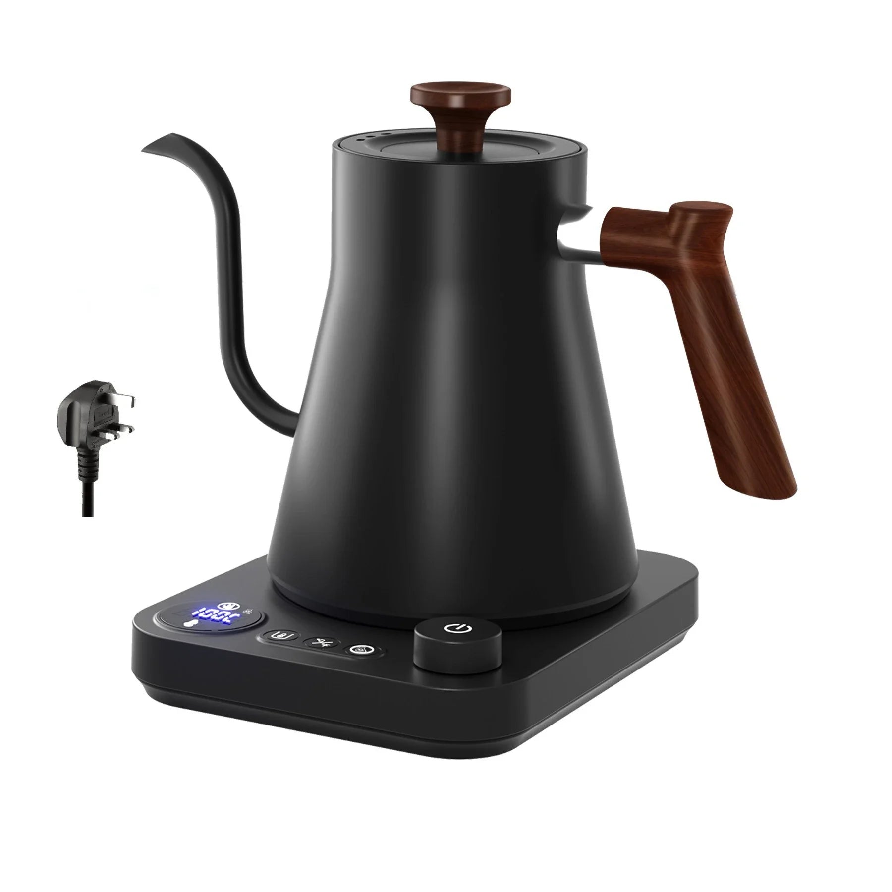 Electric Gooseneck Kettle 900ML – Smart Temperature Control Coffee & Tea Pot with Rapid Heating, 110V/220V