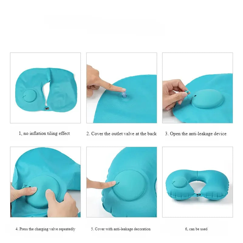 Inflatable Travel Neck Pillow – Lightweight, Portable & Comfortable for Airplane Travel