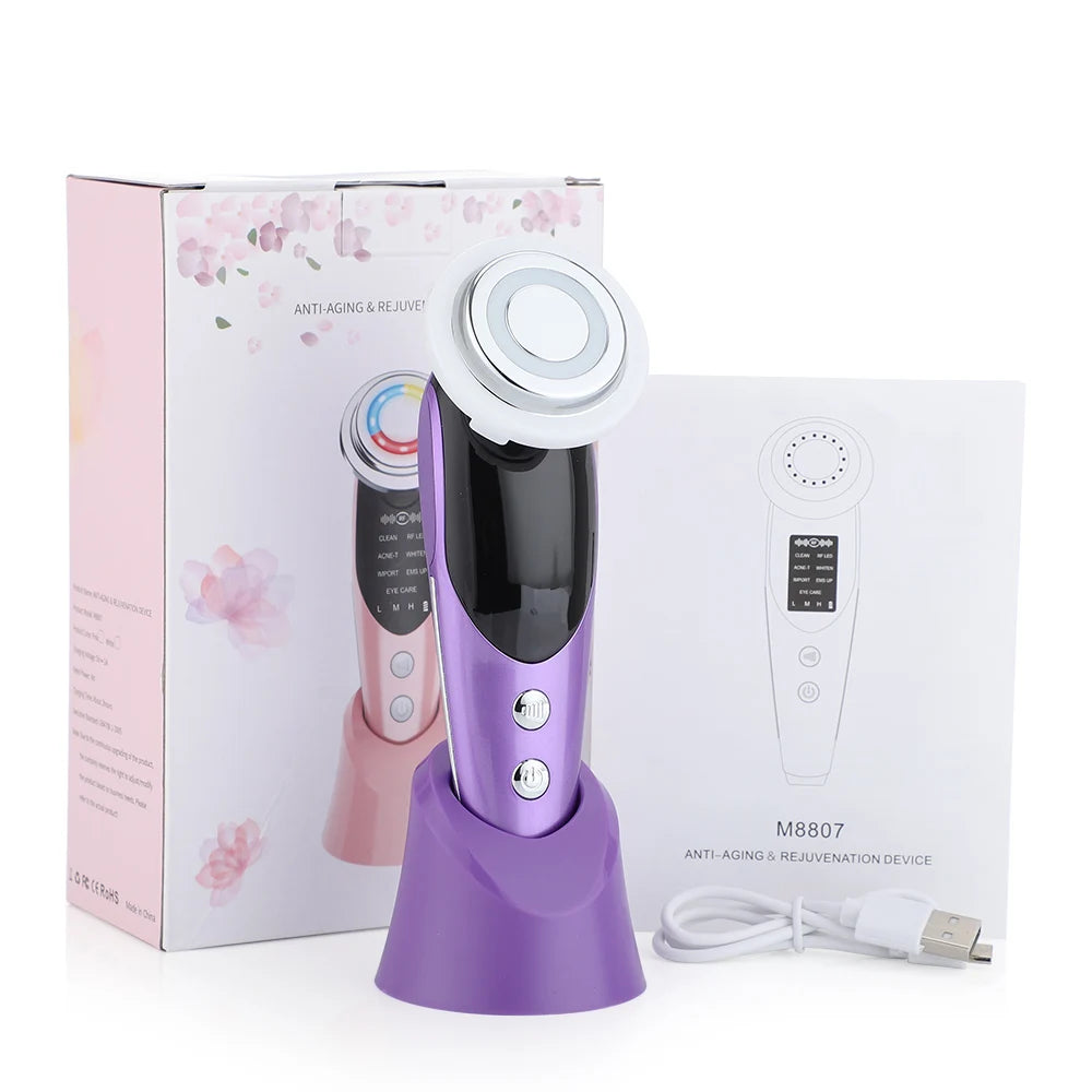 7-in-1 Face Lifting Device – EMS Microcurrent, LED Skin Rejuvenation, and Neck Firming Massager for Radiant, Youthful Skin