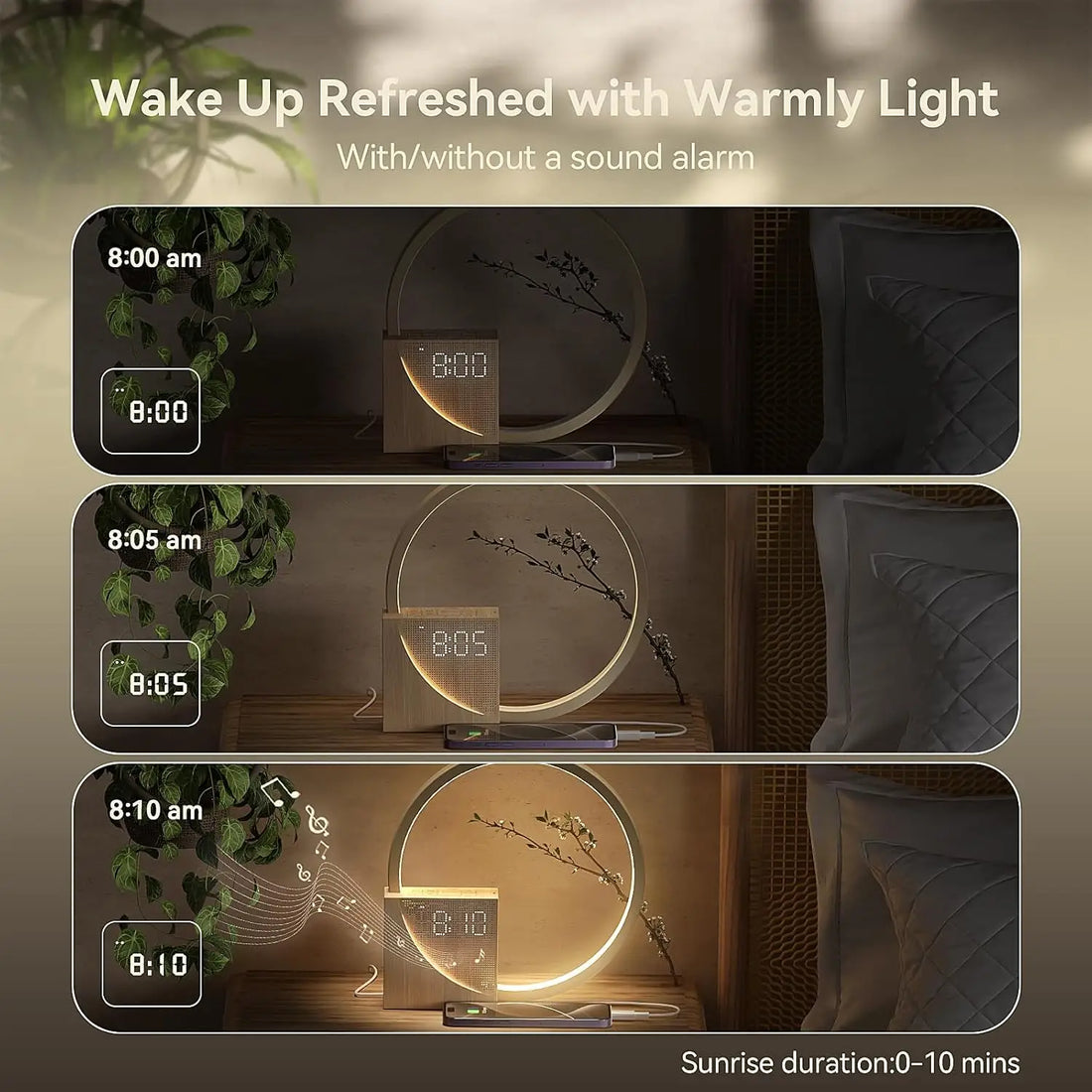 Sleep Aid 10 White Noise Sound Machines with 30/60/90 Timer, 3 Level Dimmable Touch Table Lamp with Snooze USB Charger Port