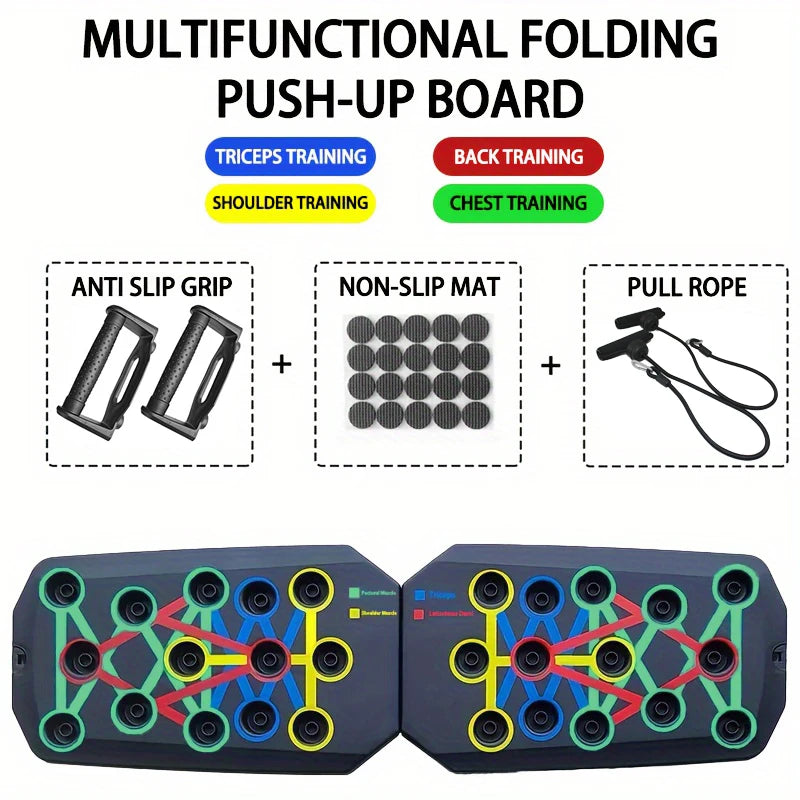 Portable Multifunctional Push-Up Board Set – Foldable Fitness Equipment for Chest, Arms, Back & Core Training