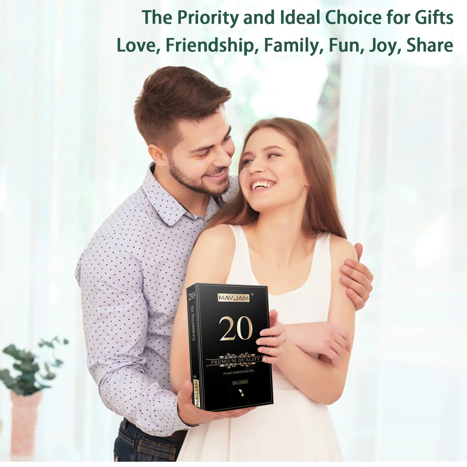 MAYJAM Pure Natural Essential Oils 20pcs Gift Set – Sandalwood, Lemongrass, Lavender, Bergamot & More for Diffuser & Aromatherapy