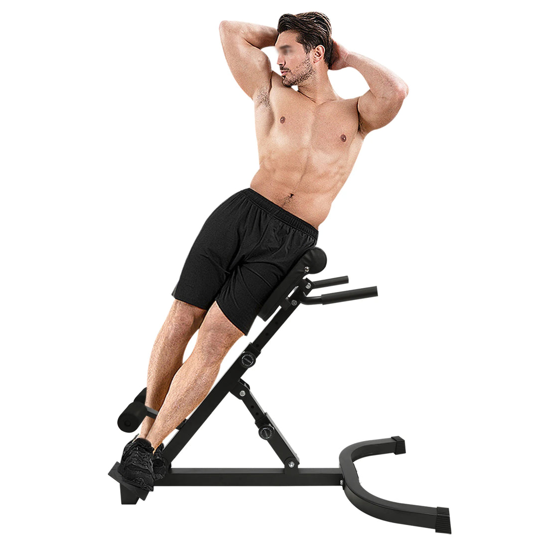 Adjustable Sit up Bench Roman Chair Multi-Function Fitness Stool 8 Pads for Home Gym Full Body Workout 150kg/330lbs