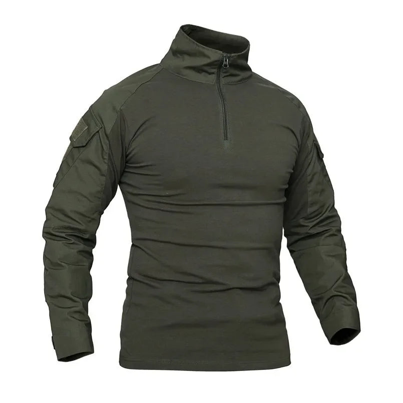 Men's Outdoor Tactical Military Long Sleeve T Shirt for Hiking, Climbing, Hunting - Quick-drying Sports Tee