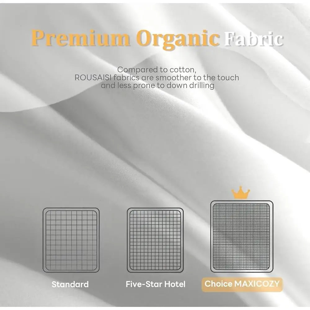 Fluffy Lightweight Down Fiber Comforter All Season Medium Warmth Duvet Insert Hotel Quality Soft Breathable Cozy Sleep Aid