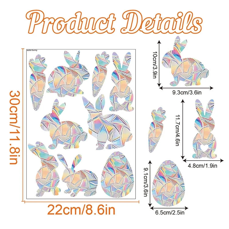 Rainbow Suncatcher Window Stickers – PVC Cat & Butterfly Prism Glass Decals for Kids' Bedroom Decoration