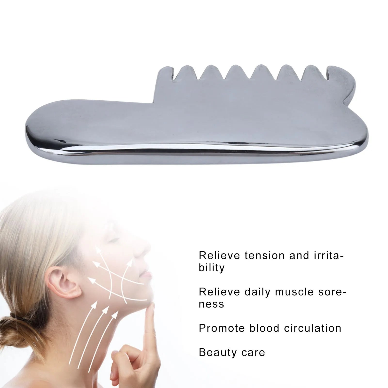 Comb Natural Terahertz Massage Lightweight Portable Shaving V Face Beauty Comb V Face Grooming Comb Terahertz Comb