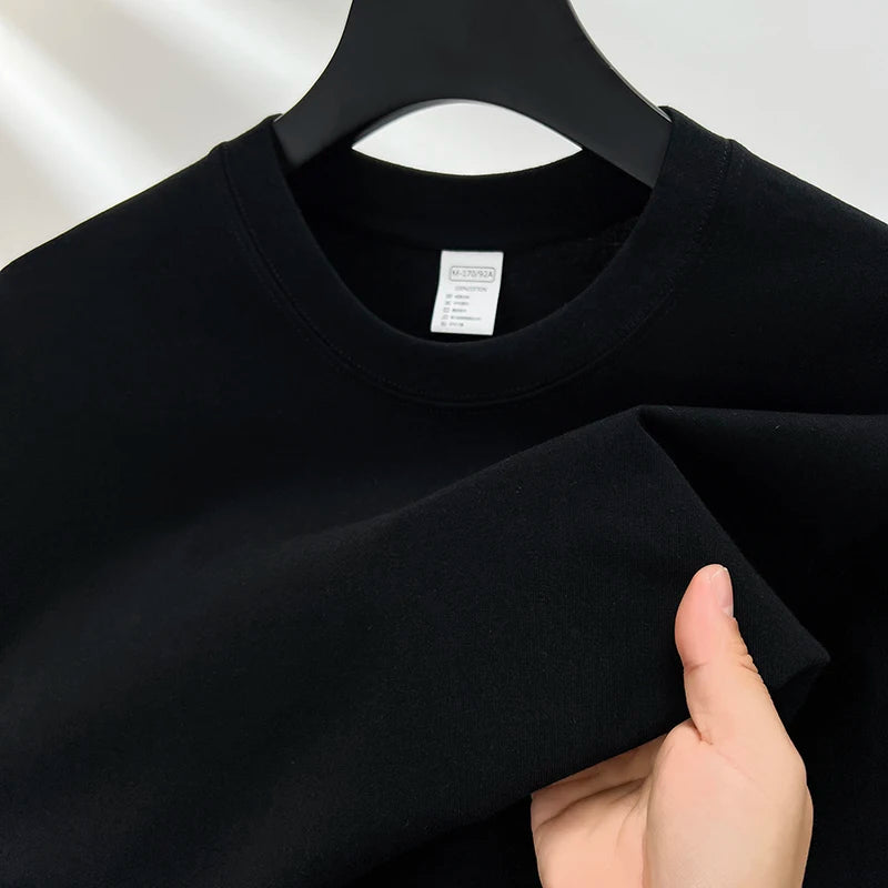 100% Pure Cotton Men’s Short Sleeve T-Shirt – High-End Brand, Breathable, Fashionable Round Neck Summer Top