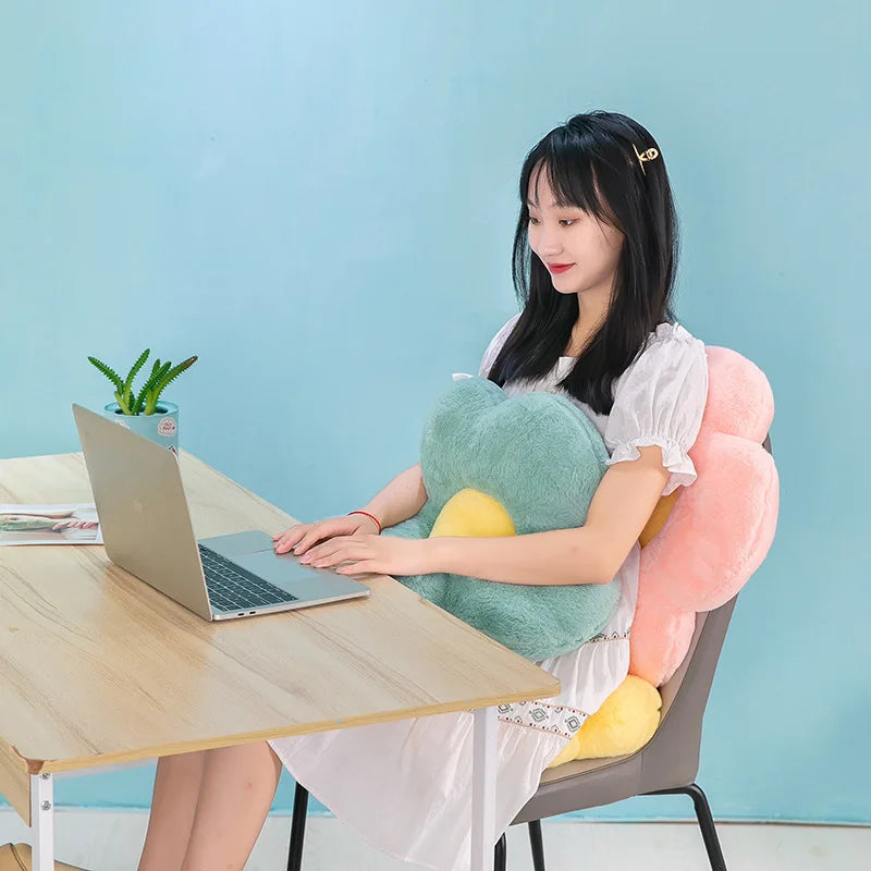 Flower-Shaped Soft Cushion – Circular Cloth Pillow for Office, Classroom, Chair, Couch, and Bedroom Floor (Thick Winter Comfort)