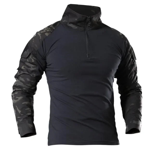 Men's Outdoor Tactical Military Long Sleeve T Shirt for Hiking, Climbing, Hunting - Quick-drying Sports Tee
