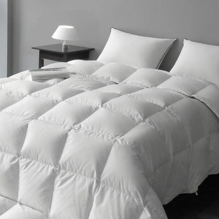 Fluffy Lightweight Down Fiber Comforter All Season Medium Warmth Duvet Insert Hotel Quality Soft Breathable Cozy Sleep Aid