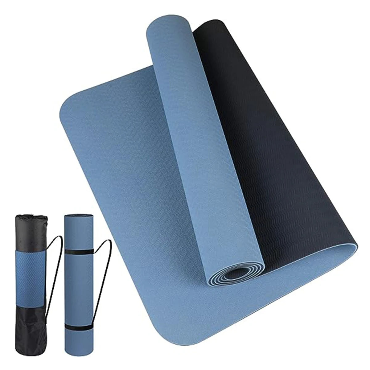 Thick Two-Color TPE Yoga Mat – Non-Slip, High-Quality Fitness Pad for Home Workouts