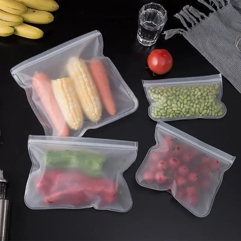 Reusable Silicone Food Storage Bags – Leakproof, Stand-Up & Zip-Seal Freshness
