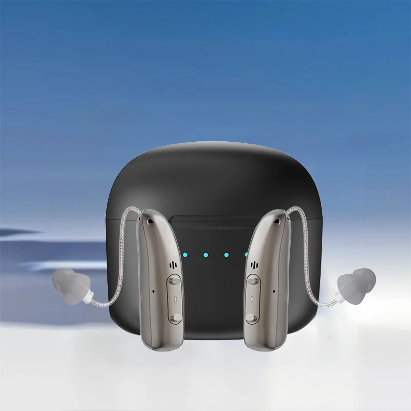 Self-Fitting OTC Hearing Aids deafness Bluetooth Hearing Aid with Invisible Fit Noise Support  Mild to Moderate Hearing Loss