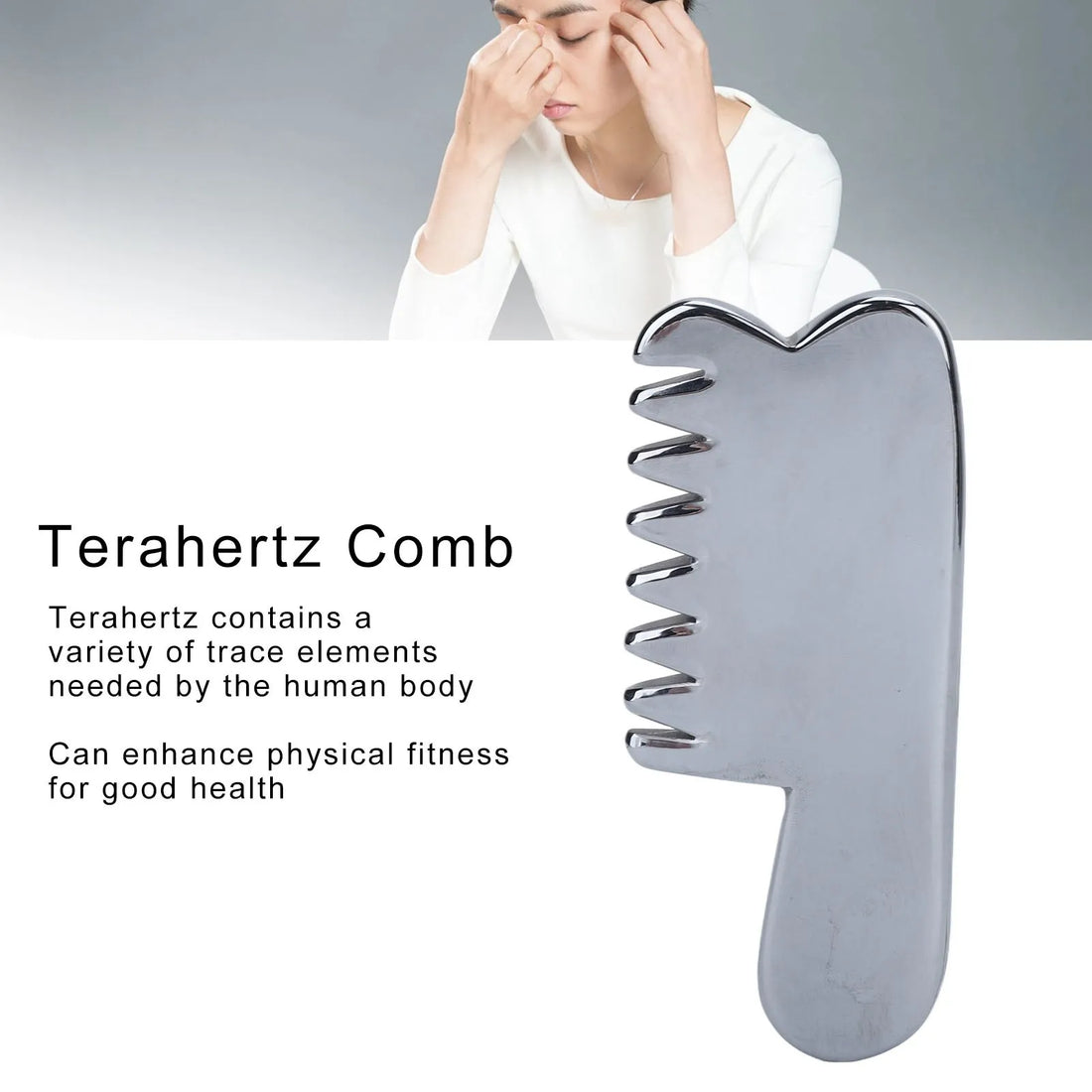 Comb Natural Terahertz Massage Lightweight Portable Shaving V Face Beauty Comb V Face Grooming Comb Terahertz Comb