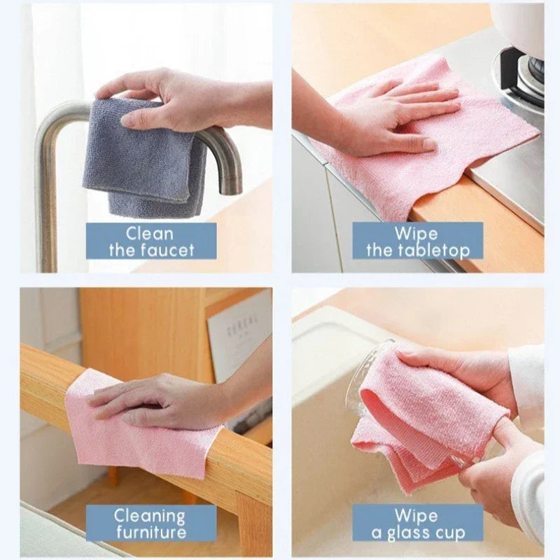 Reusable Cleaning Wipe Roll – Microfiber Kitchen Cloths and Dish Rags (1 Roll, 20 Sheets)