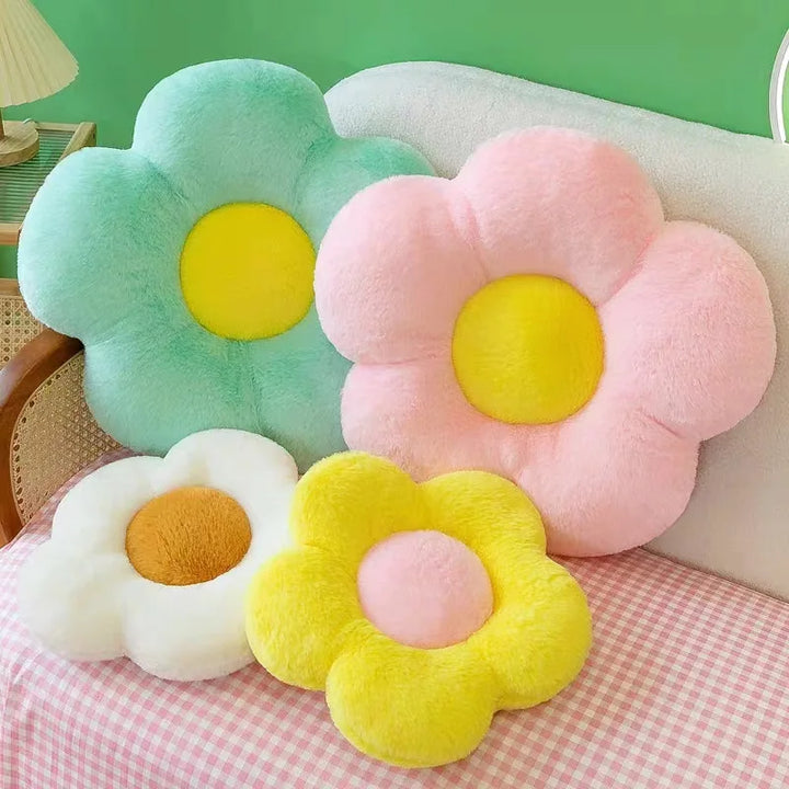 Flower-Shaped Soft Cushion – Circular Cloth Pillow for Office, Classroom, Chair, Couch, and Bedroom Floor (Thick Winter Comfort)