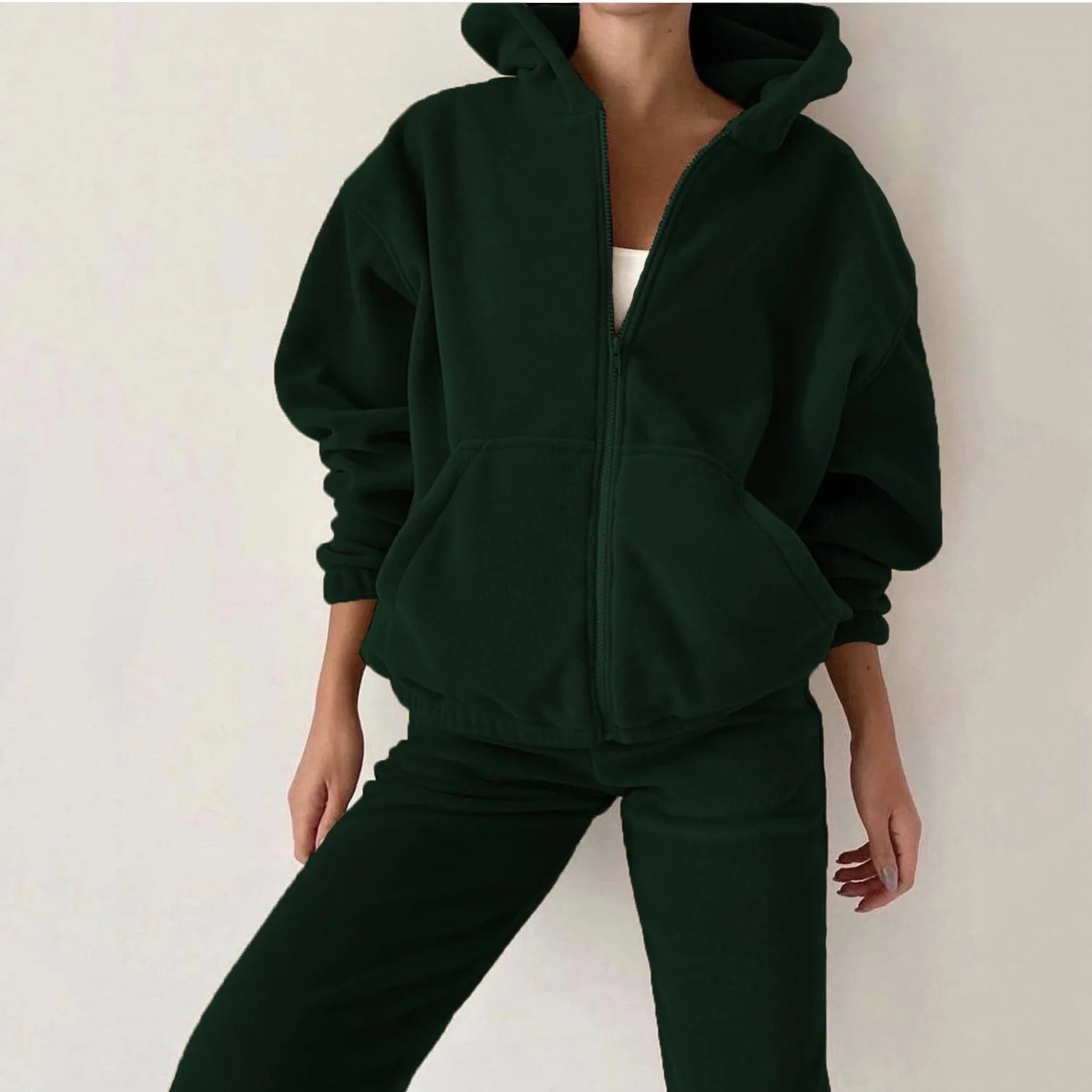 2pcs/Set New Women's Loose Sports Casual Sweater Suit Two-Piece Streetwear Pants Suit Sports Pullover