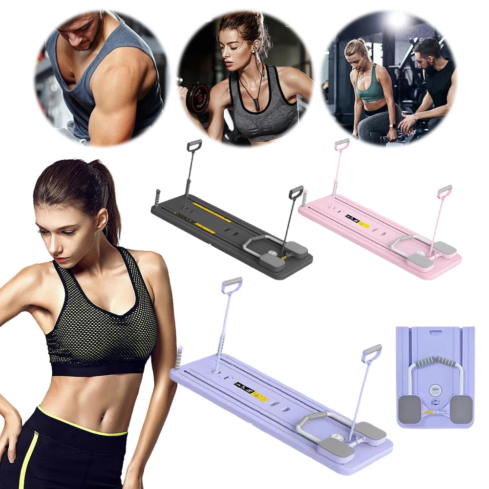 Multifunctional Fitness Board Abdominal Board Non Slip Workout Board with Timer Push Up Board Foldable Home Gym Equipment