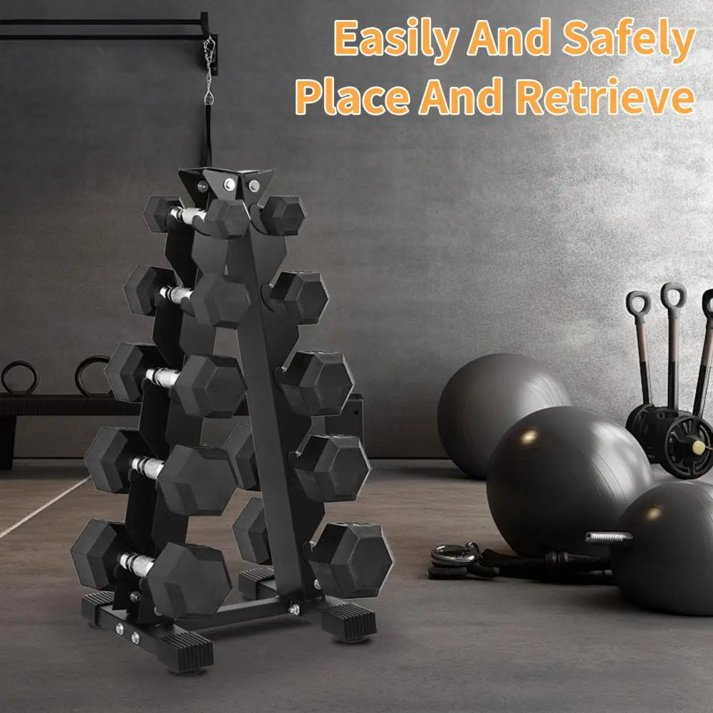 5-Tiers Dumbbell Rack Home Sports Fitness Equipment Storage Holder Weight Support Dumbbell Floor Bracket Gym Space Saver Shelf