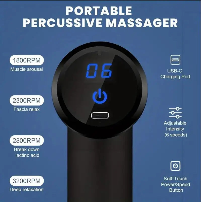 Mini Muscle Massage Gun – Portable Deep Tissue Percussion Massager for Body, Back, Neck, and Legs