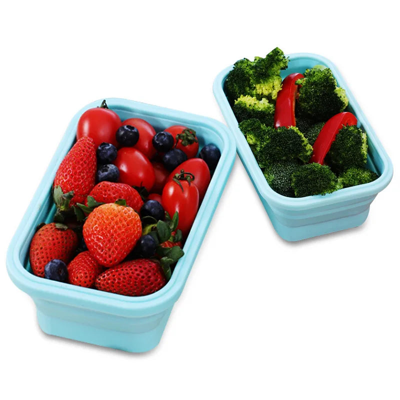 4pcs Collapsible Food Storage Containers – Airtight, Freezer & Microwave Safe for Leftovers and Fresh Fruit