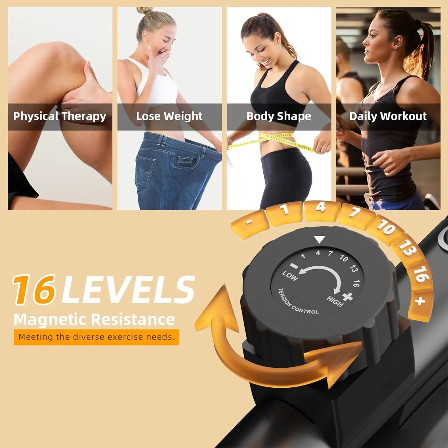 Exercise Bike for Adults Seniors - Recumbent Bikes for Home with Magnetic Resistance