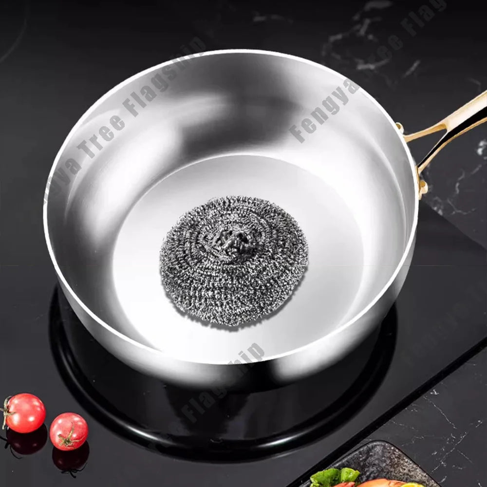 316 Stainless Steel Deepened Frying Pan & Wok – Nonstick, Durable & Universal for All Cooktops