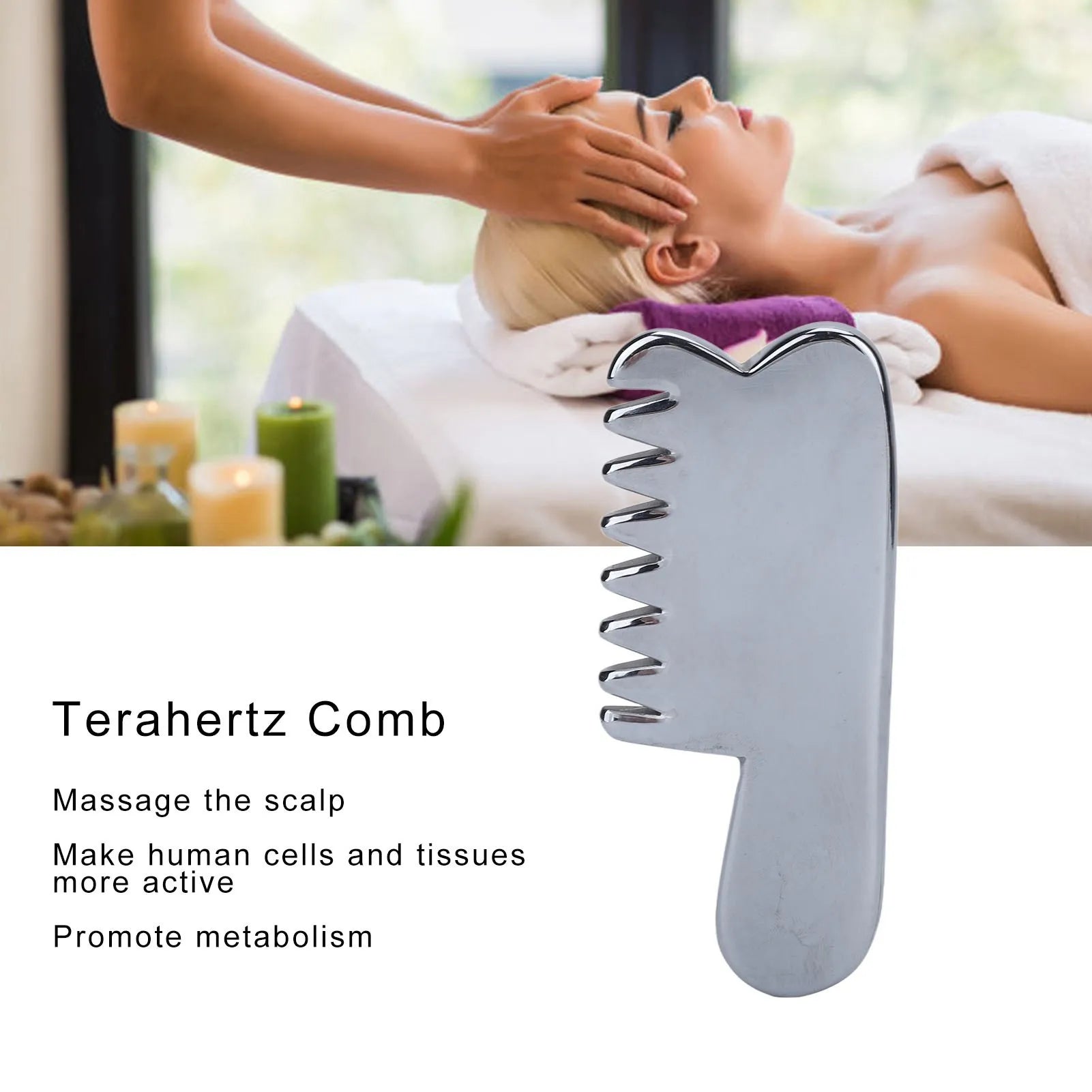 Comb Natural Terahertz Massage Lightweight Portable Shaving V Face Beauty Comb V Face Grooming Comb Terahertz Comb