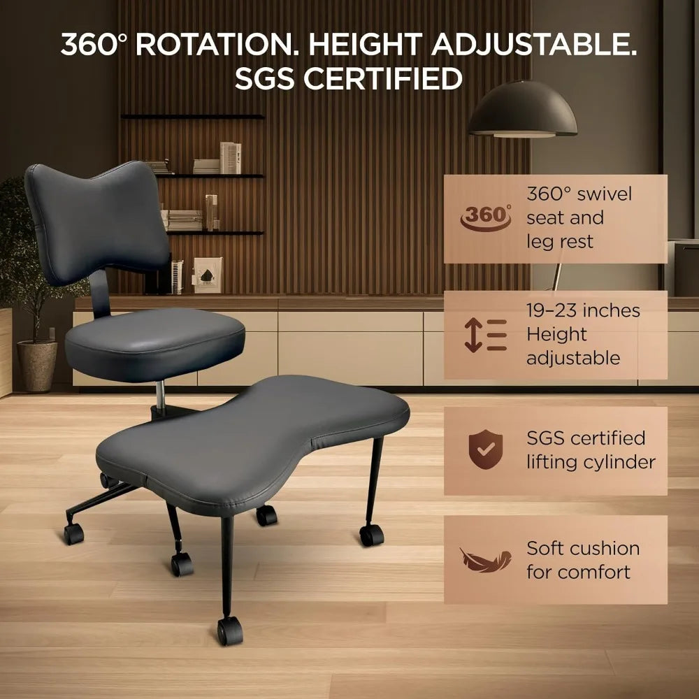 Meditation Chair ADHD Office Chair Cross Legged Desk Chair for Adults to do Fidget and Yoga with Ergonomic Back Support