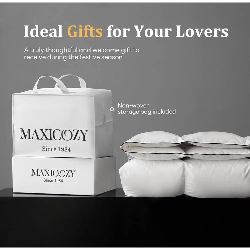 Fluffy Lightweight Down Fiber Comforter All Season Medium Warmth Duvet Insert Hotel Quality Soft Breathable Cozy Sleep Aid