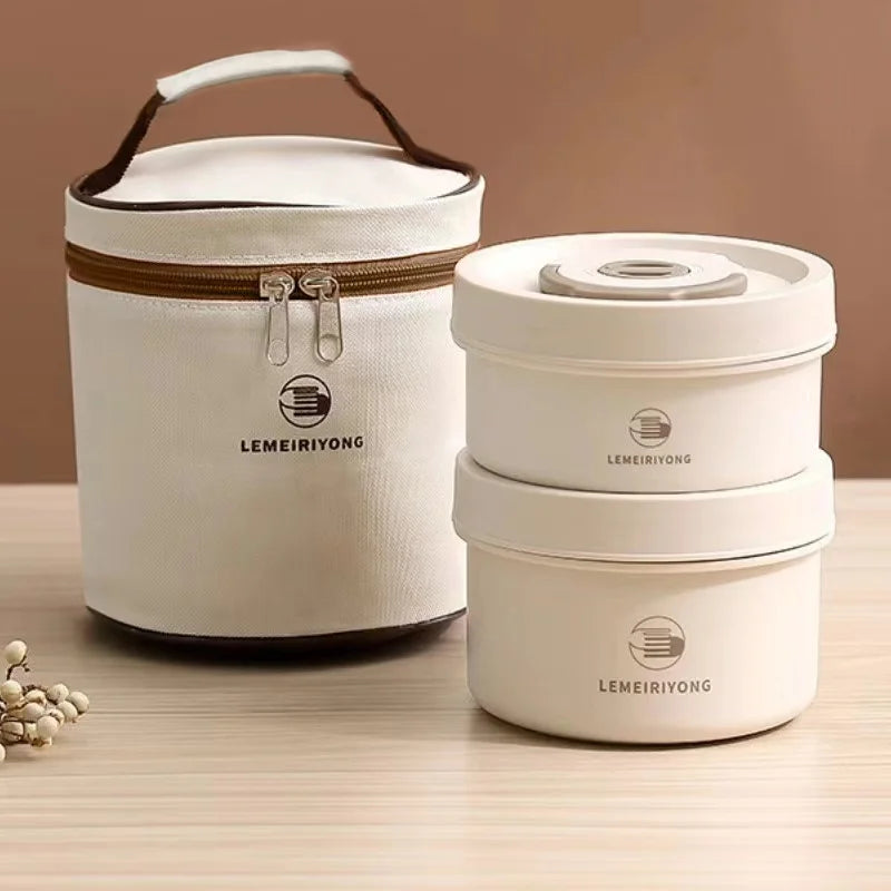 Portable Insulated Lunch Box Set – Stackable Stainless Steel Bento Containers for Fresh & Convenient Meals Anywhere