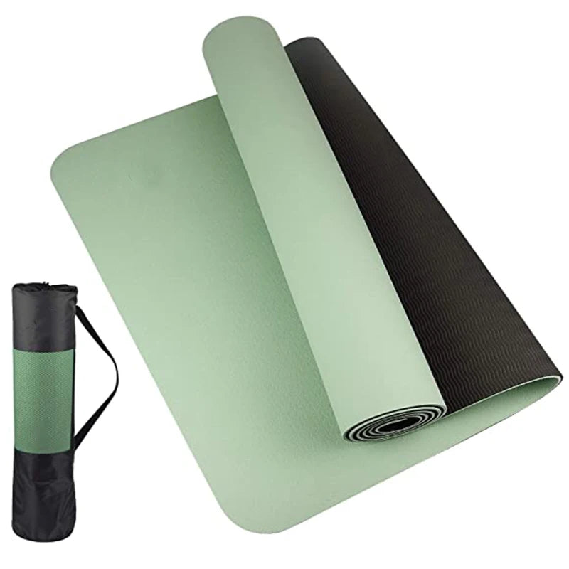 Thick Two-Color TPE Yoga Mat – Non-Slip, High-Quality Fitness Pad for Home Workouts