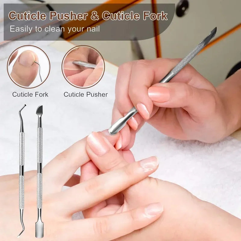 27PCS Foot Care Pedicure & Manicure Kit – Stainless Steel Tools for Exfoliating, Callus Removal & Nail Care